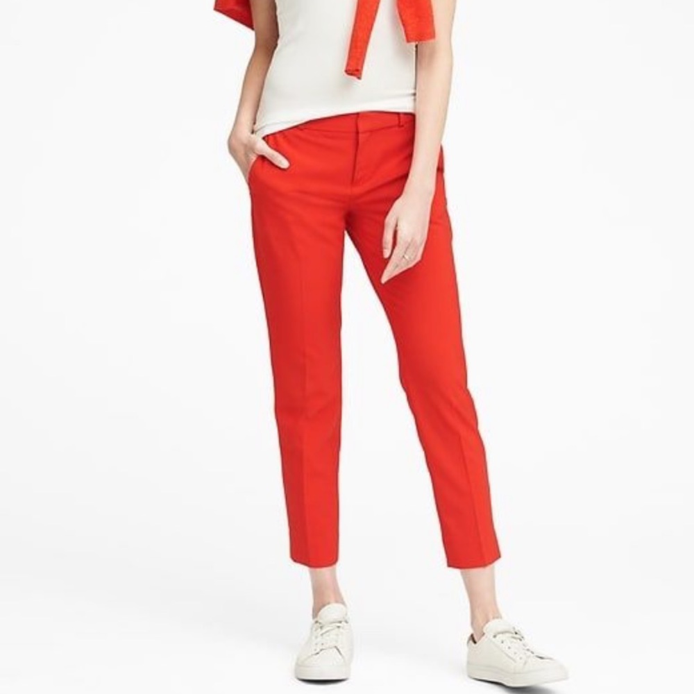 Banana Republic red Avery straight fit